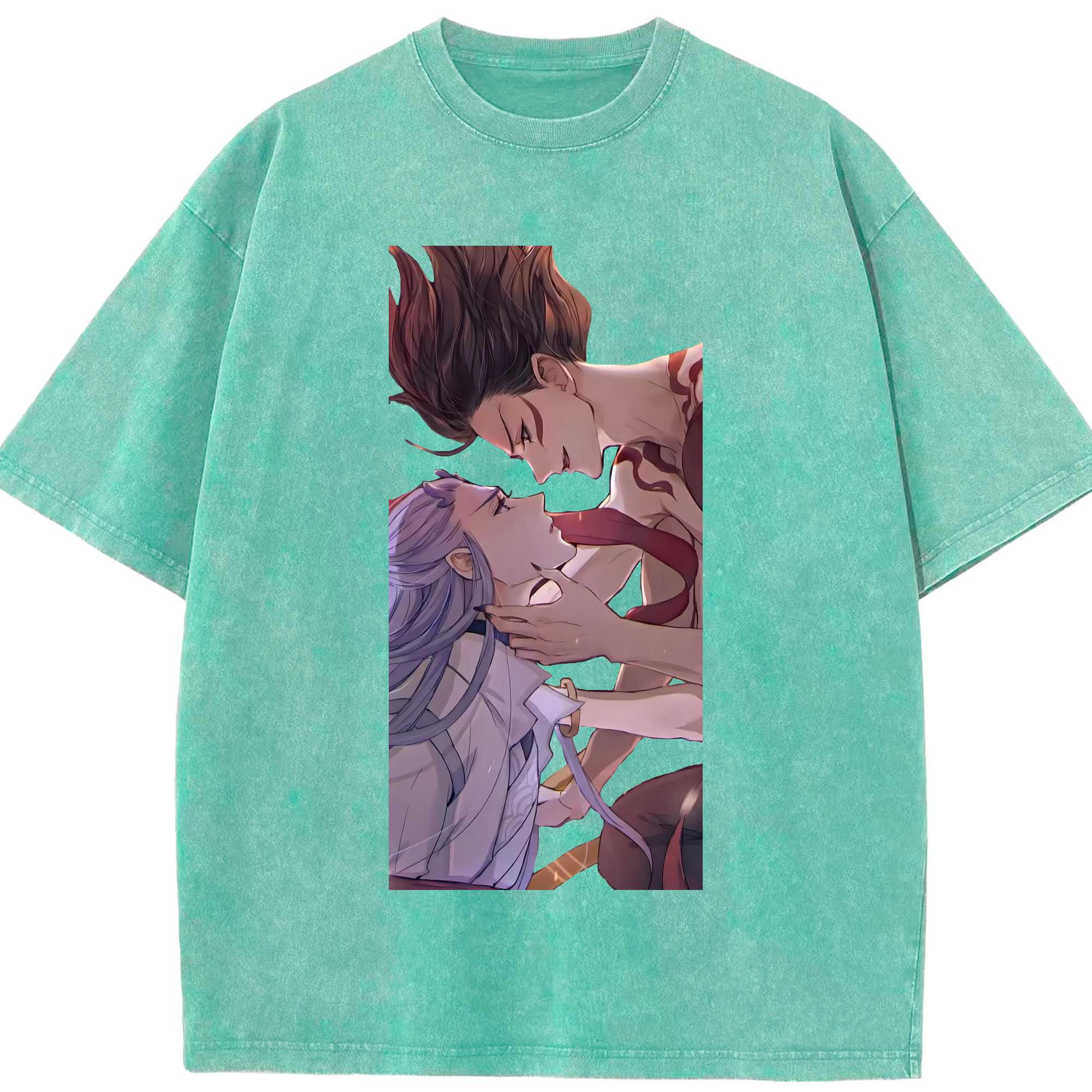 （画像用） Ne Zha 2 ナタ 魔童の大暴れ 綿100% ヴィンテージ風 半袖Tシャツ（フロントプリント）